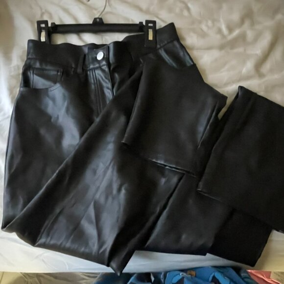 FAUX LEATHER BLACK PANTS - Picture 2 of 6